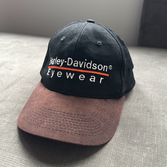 Vintage Harley Davidson Eyewear Snapback Hat / 90s / 100% Cotton - Picture 3 of 8